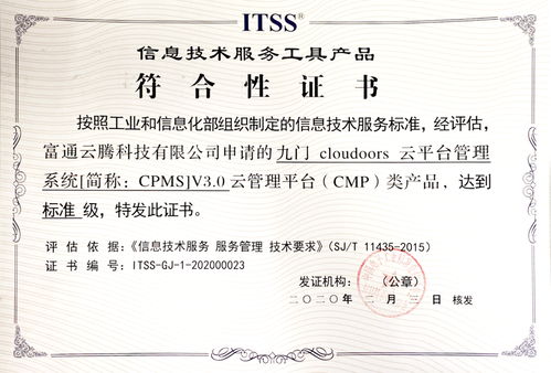 富通云騰通過ITSS信息技術服務工具產品符合性評估，彰顯專業服務實力